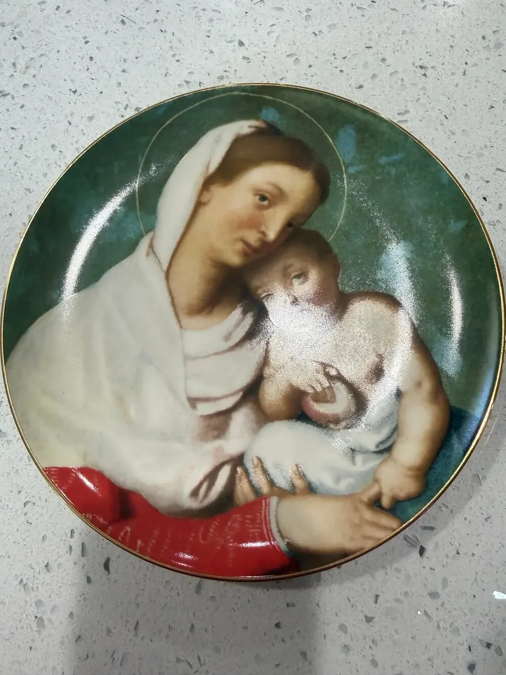 1987 Annual Christmas Stamp Art Plate Madonna l Child Limited Edition Collector